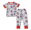 Short sleeves plaid cars kids boys pajamas