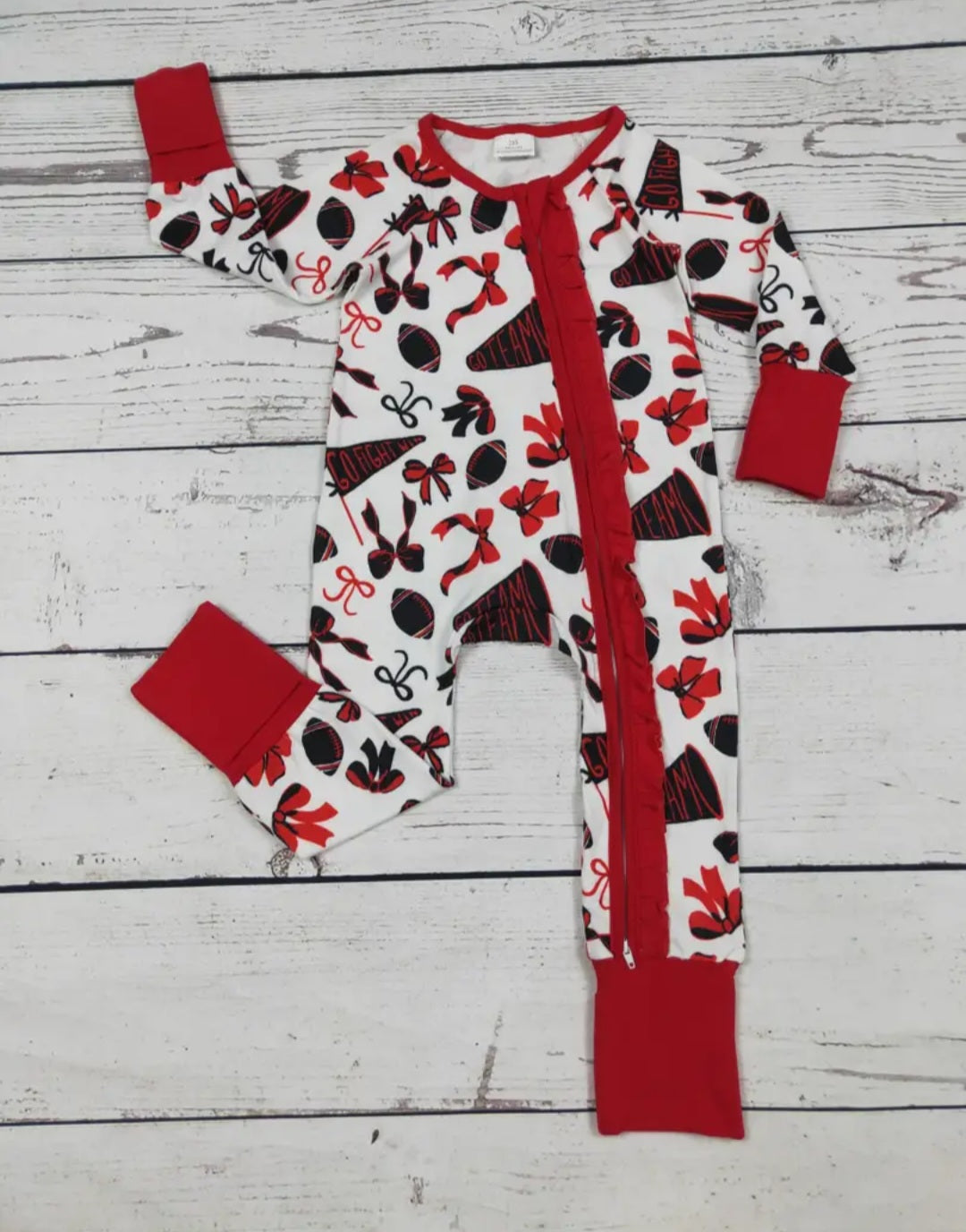 Red Bow Printed Baby Girls Zippy