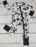 Baby Girl Black Bow Printed Zippy Sleeper