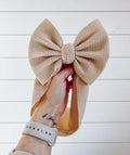 Tan Bullet Bow + Headwrap