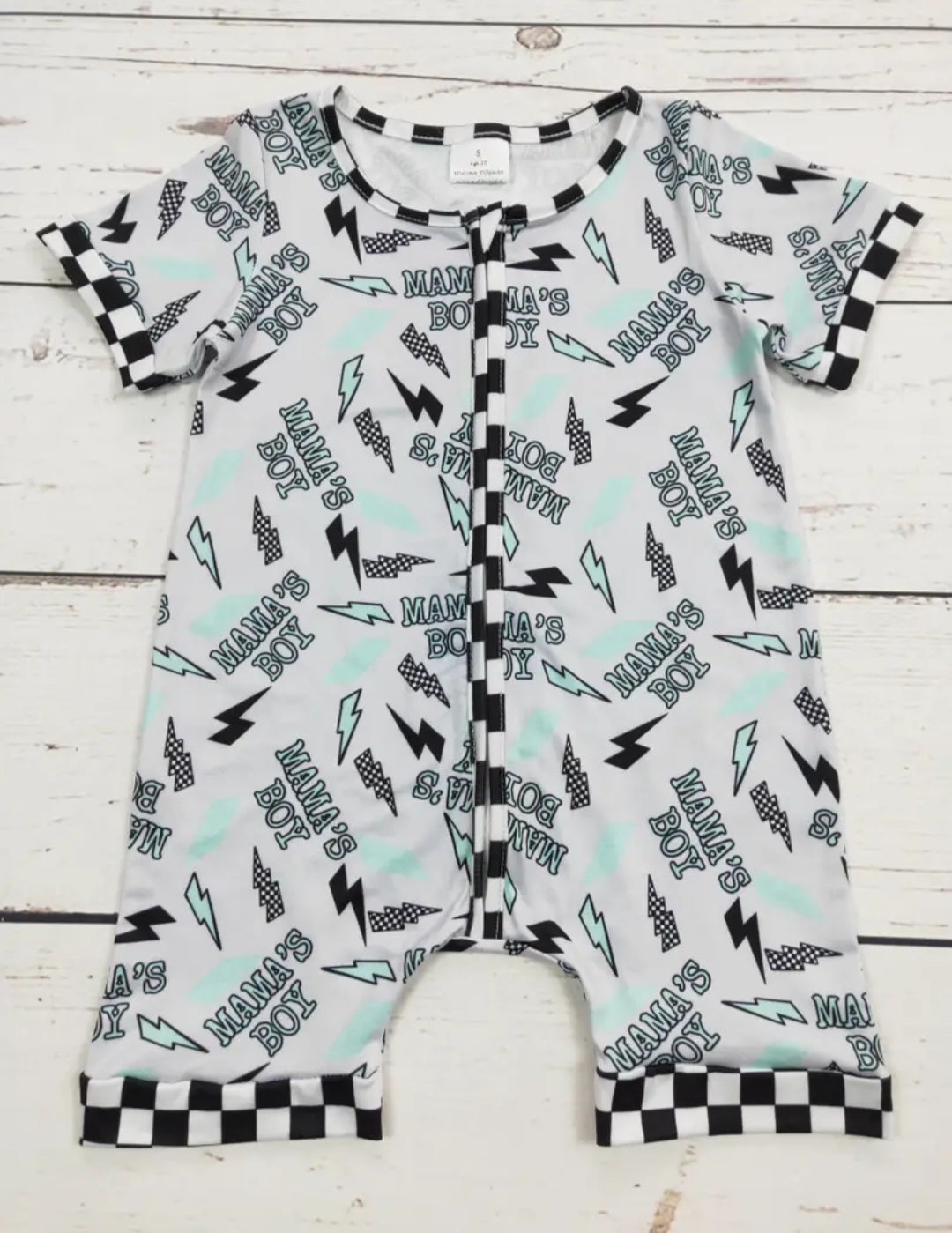 Mama's Boy Baby Zip Romper