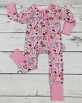 Baby Girl Bow Printed Halloween Zipper Sleeper