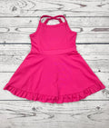 Hot Pink Girls Athletic Dress with Ruffle