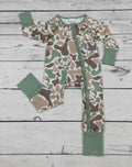 Deer Hunting Camouflage Printed Baby Boy Zippy