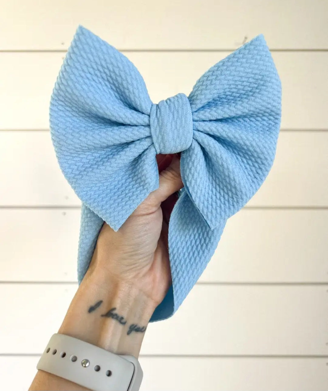 Blue Bullet Bow + Headwrap
