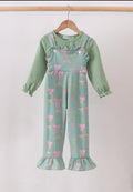 Sage Bow Ruffle Jumpsuit Set