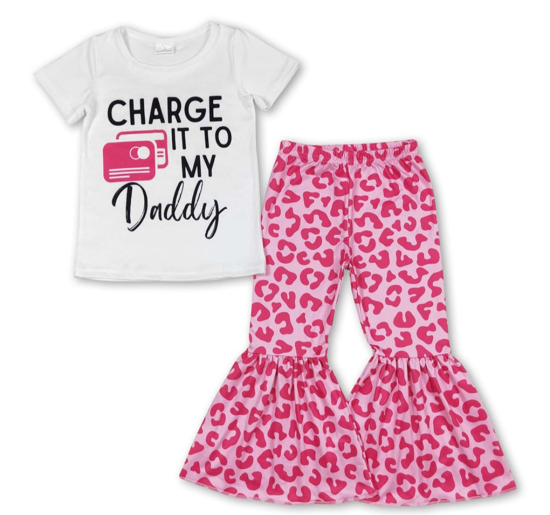 Charge it to my daddy leopard pants girls clothes