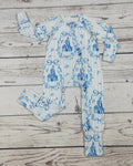 Baby Girls Bow Printed Sleeper