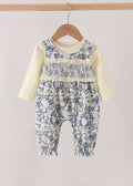 Vintage Floral Smocked Ruffle Romper