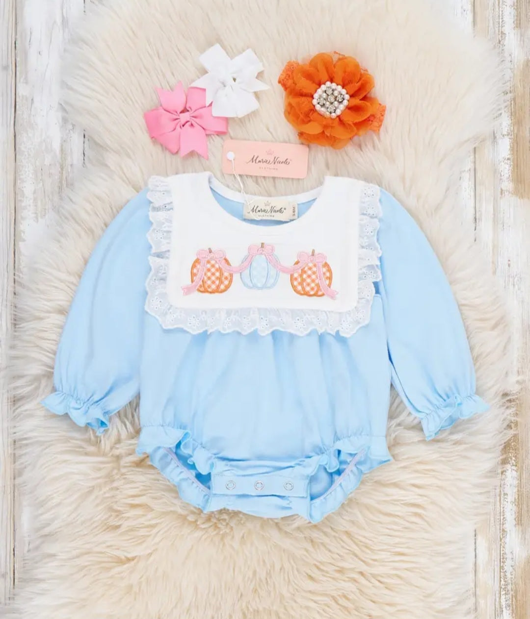 Pumpkin Patch Days Embroidered Romper