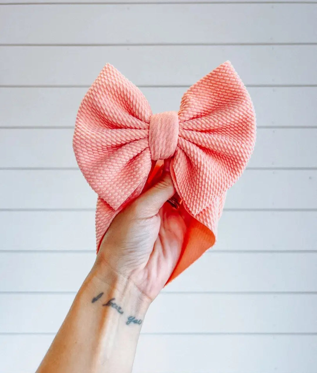 Peach Bullet Bow + Headwrap