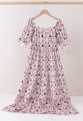 Pink Spooky print ruffle tiered mom
dress