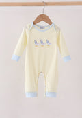 Beige goose embroidery romper