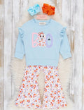 Lil' Miss Boo Embroidered Ruffle Bell Bottom Outfit