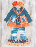 Pocket Flara Bells Outfit - Blue Grey
