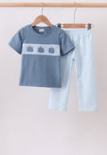 Blue Pumpkin Smocked Gingham Pants Set