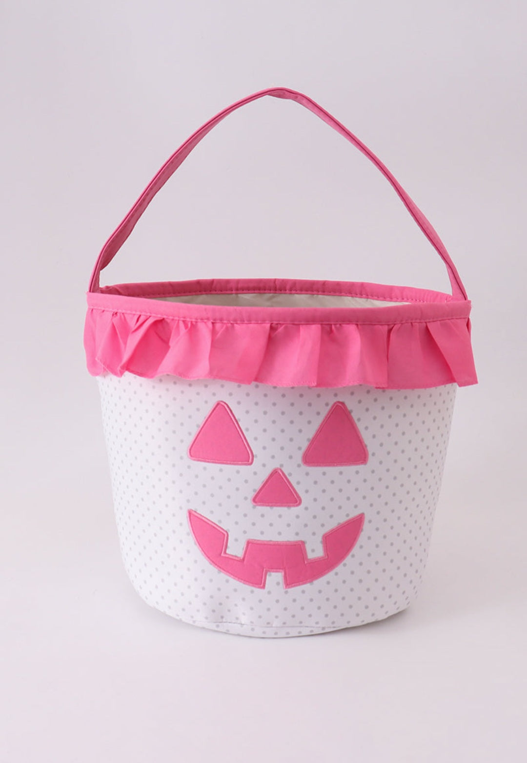Pink Pumpkin Applique dot Ruffle
Basket