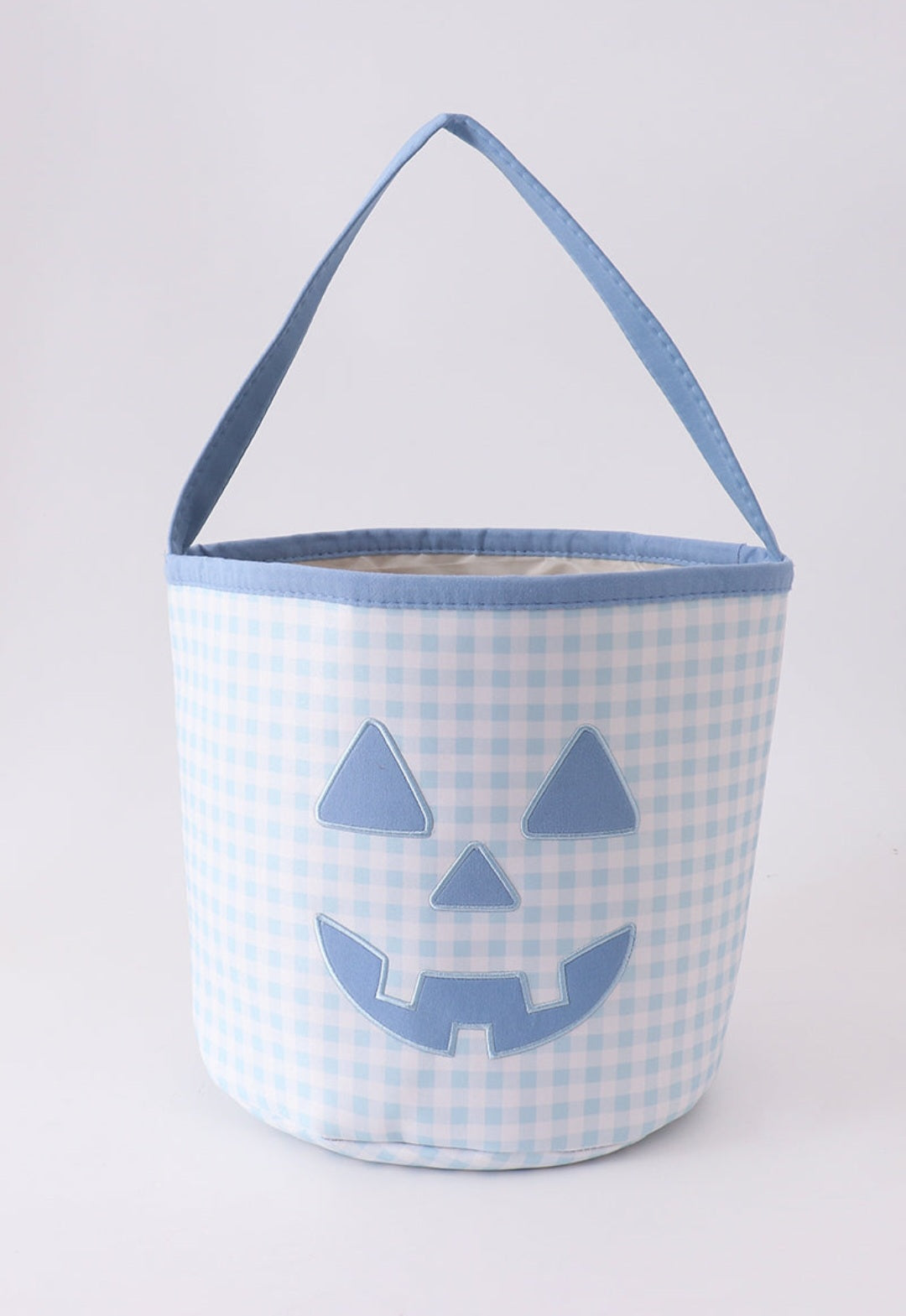Blue Pumpkin Applique Gingham
Basket
