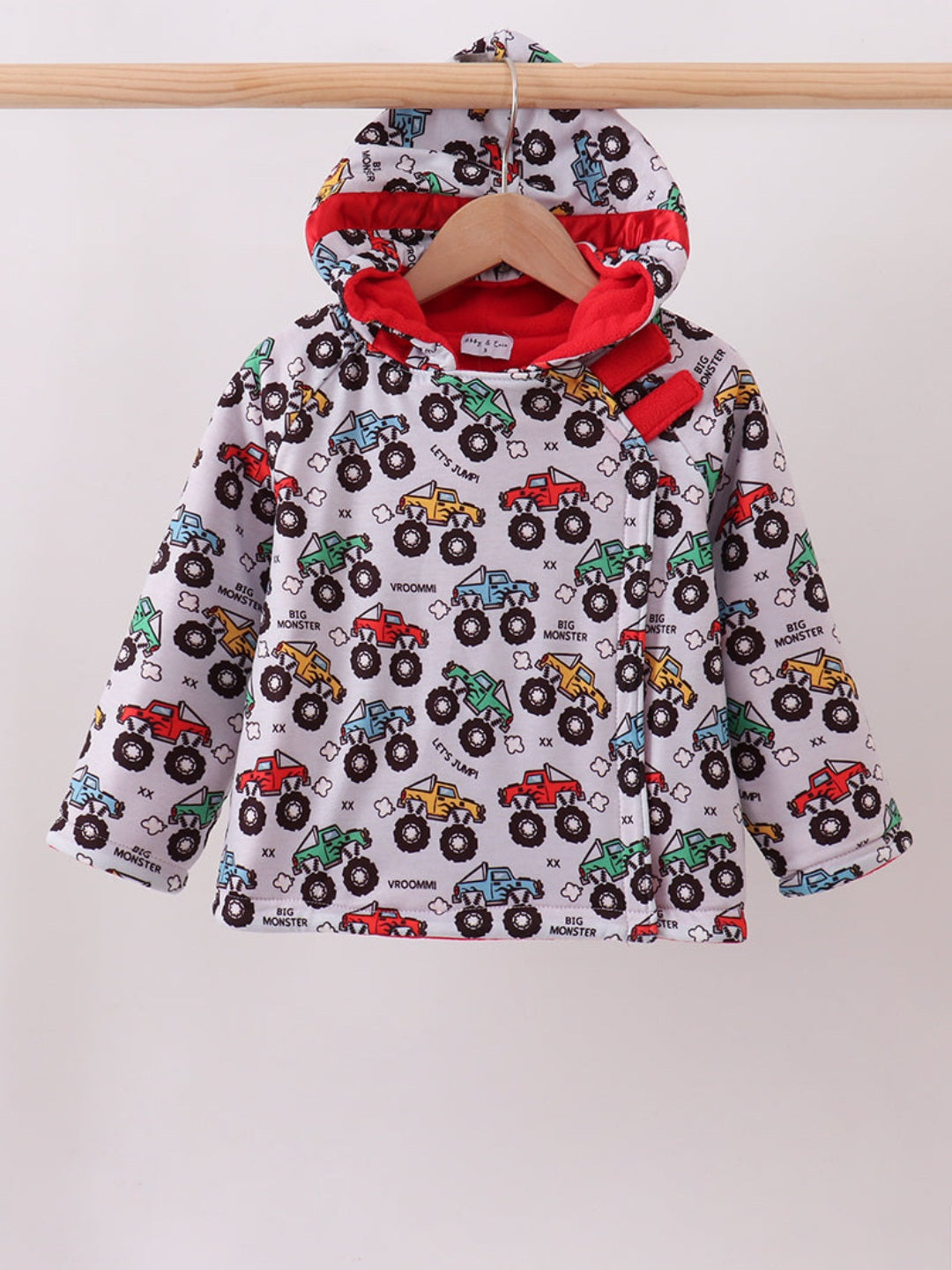Monster truck fleece hoodie jacket