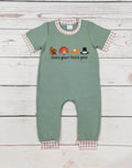 Baby Boy Turkey Printed Thanksgiving Romper