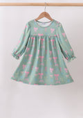 Sage Bow Ruffle Dress