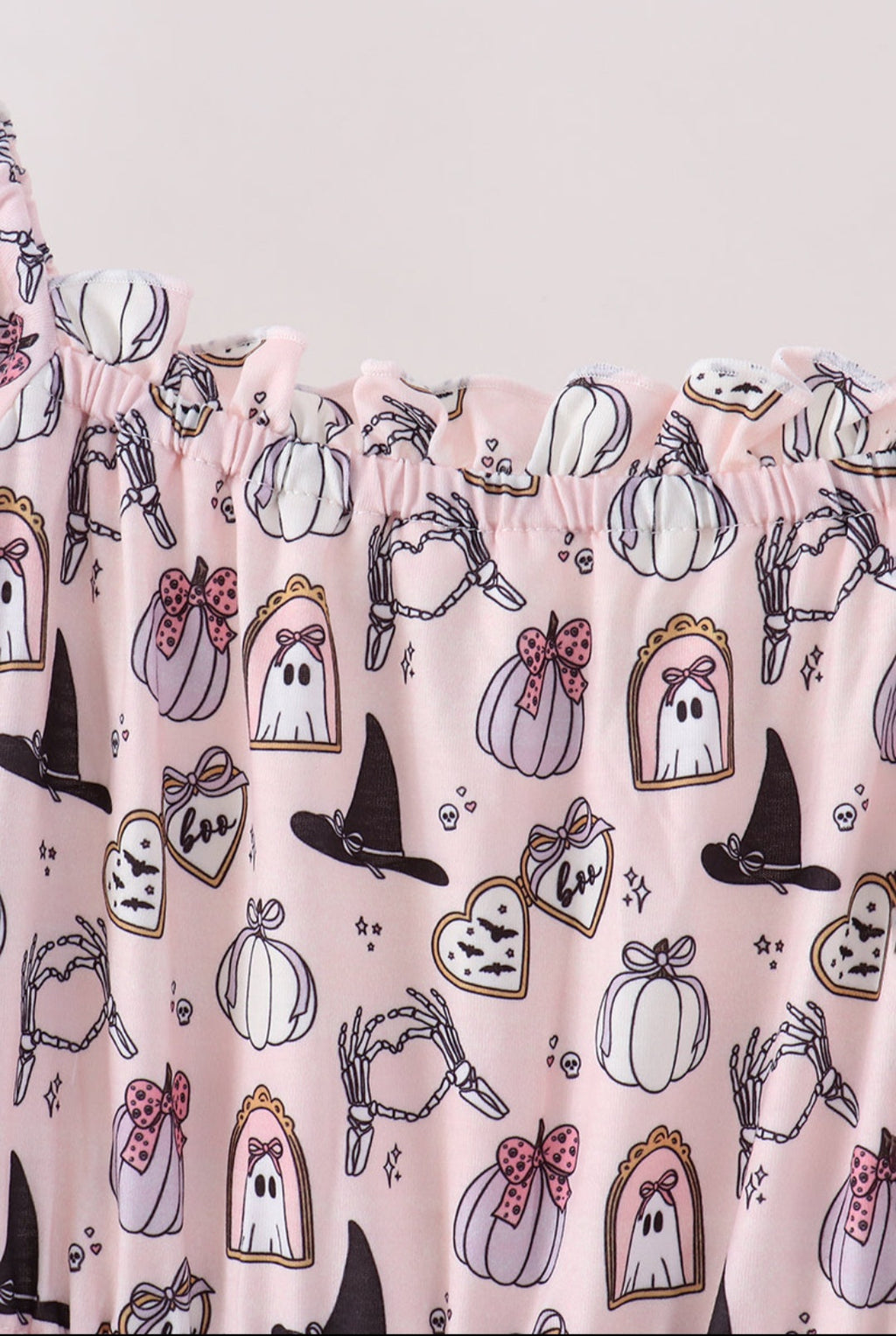 Pink Spooky print ruffle tiered mom
dress