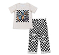 Mama's boy plaid skateboard jeans kids outfits