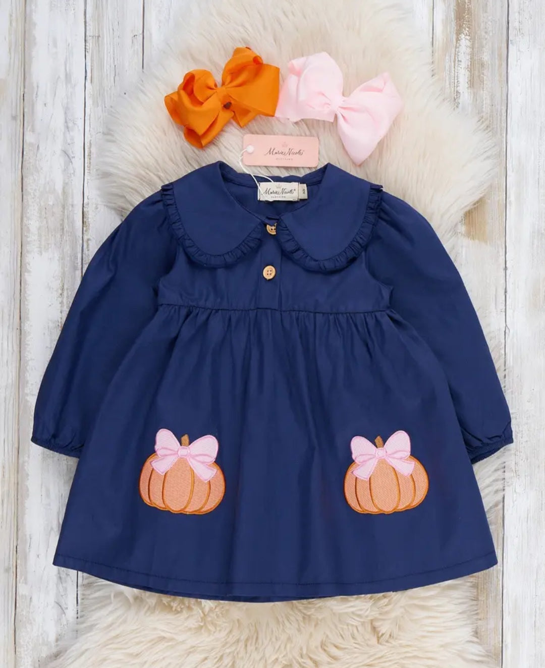 Pretty As A Pumpkin Embroidered 100% Cotton Dress